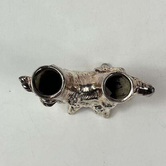 Silver Metal Bird Salt Pepper Shakers On Tree Stand Removable Vintage 911X-5 - Picture 7 of 12